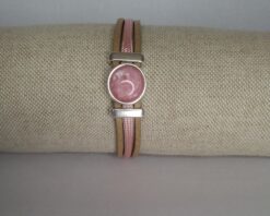 nadine armband qoss paracord leer roze