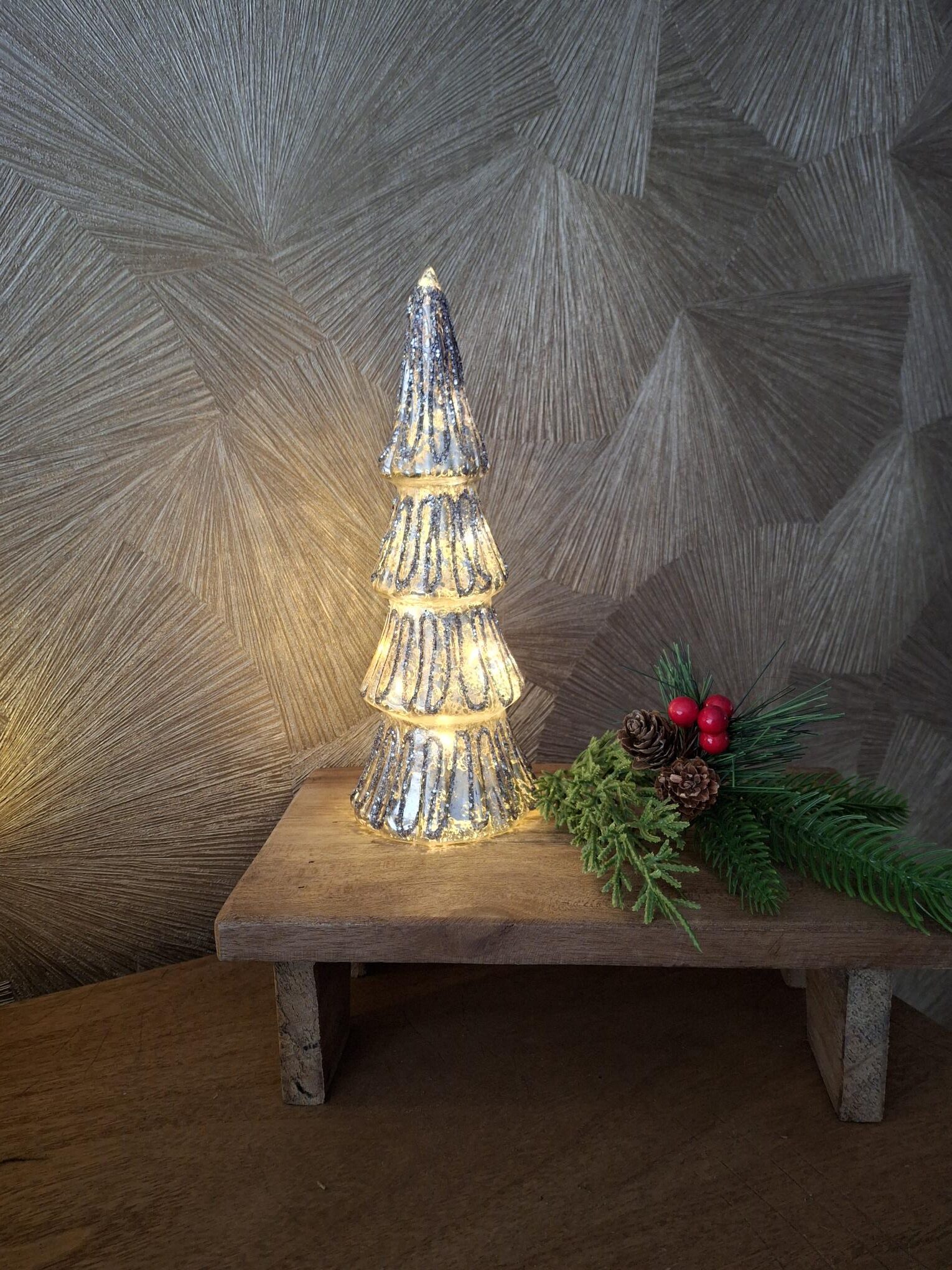 kerstboom led grijs glitter mansion atmosphere 2