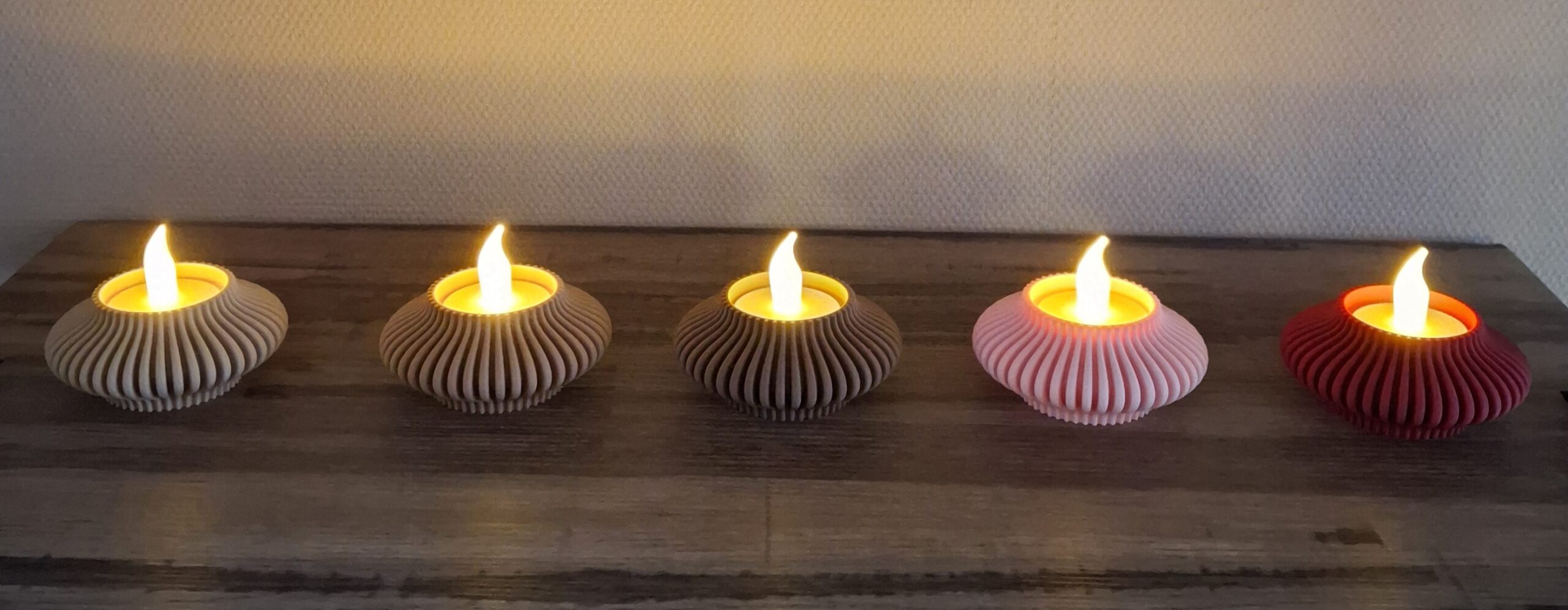 Nordic waxinelichthouder, ledlichtje, 3d geprint, 't oude huys, kerst