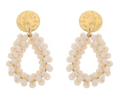 Ivette oorbellen crystal beads stainless steel i'm dutch natural