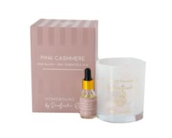 Geur kristal met essentiële olie - Pink Cashmere - GB0282 - Warm zoetige geur mix van amber jasmijn en roos - 9,6x9,6x14 cm