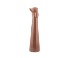 Aardewerk vaas Canis bruin S AS9032 - Teckel vaas keramiek S 5.5x5x20 cm