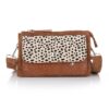 Compacte schoudertas met cheetah print