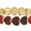 Lex mix burgundy hartjes armband im dutch olbr20105